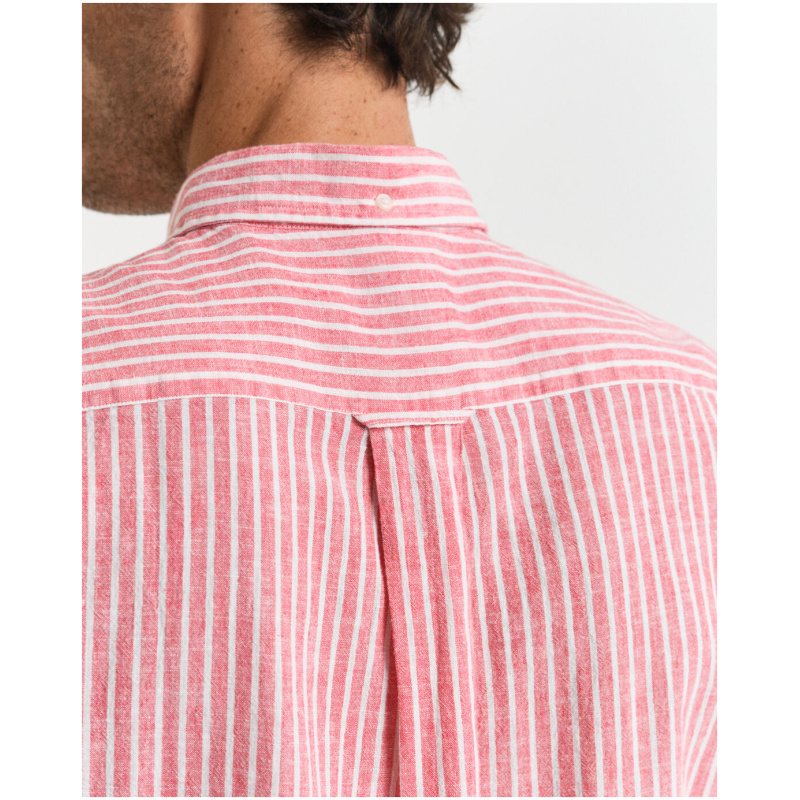 GANT Regular Fit Baumwoll Leinen Kurzarmhemd mit Streifen
